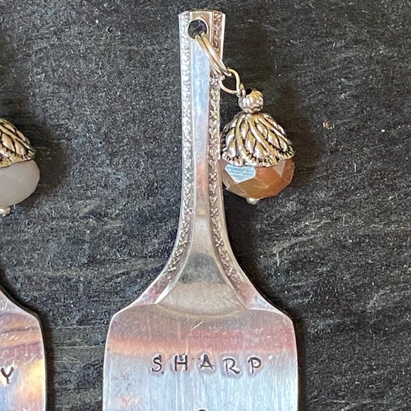 Handcrafted Cheese Forks Puritan Silverplate Set of 4 Sharp Creamy Stinky Smokey - Picture 6 of 9